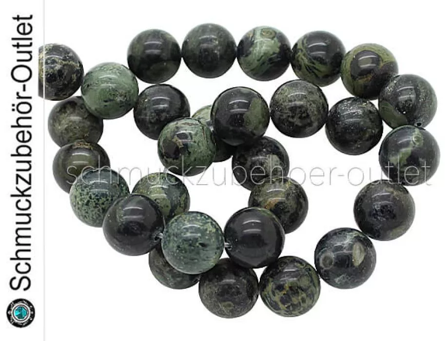 Jaspis Perlen „Kambala“ (ca. Ø: 12 mm), 1 Strang - 30 Perlen/36 cm