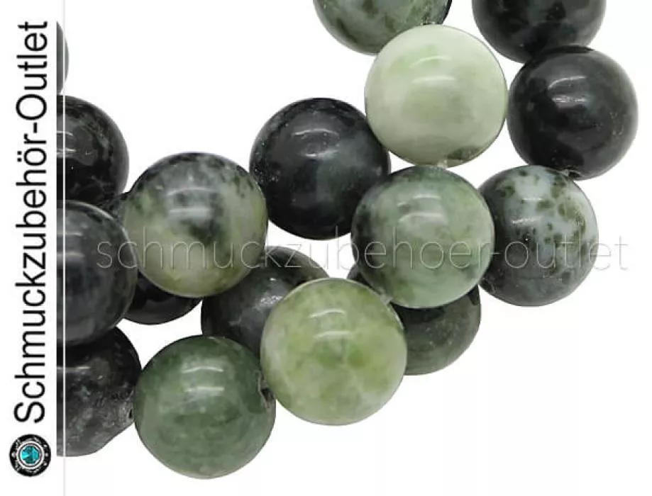 Jaspis Perlen grün (ca. Ø: 12 mm), 10 Perlen
