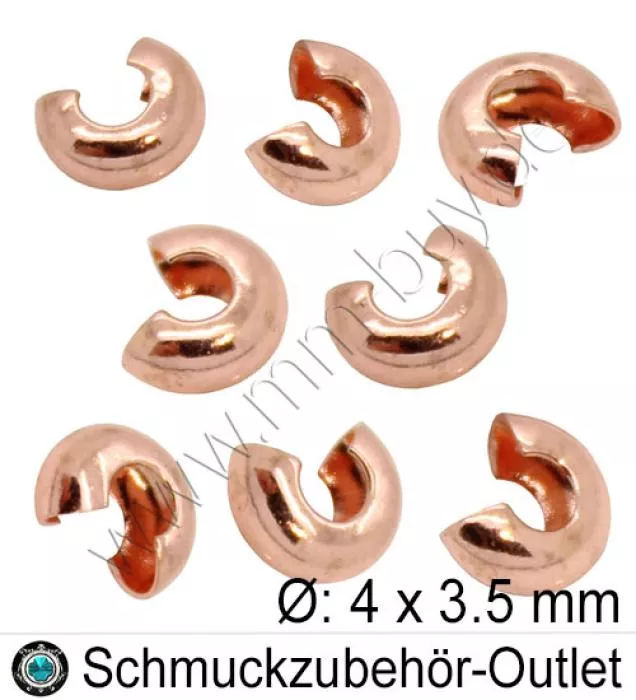 Kaschierperlen nickelfrei roségold (4x3.5 mm), 50 Stück