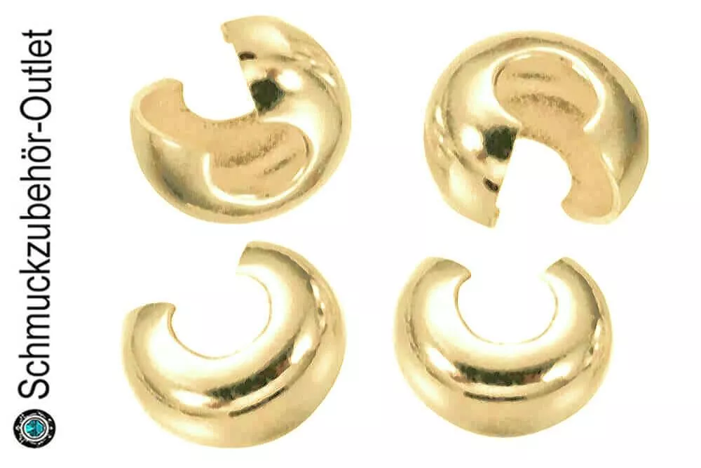 Kaschierperlen nickelfrei goldfarben (Ø: 4 mm), 30 Stück