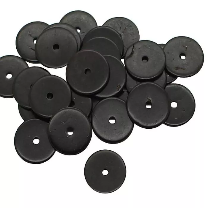Kokosnussperlen schwarz (Ø: 12 x 1 mm), 50 Perlen