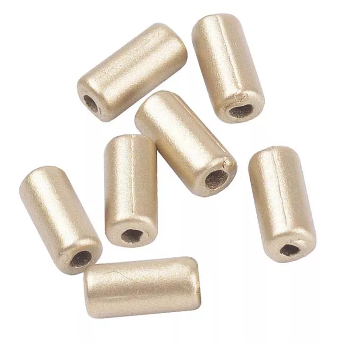 Acrylperlen gold satiniert Zylinder (Ø: 9x4mm), 50 Stück Acrylperlen gold satiniert Zylinder (Ø: 9x4mm), 50 Stück