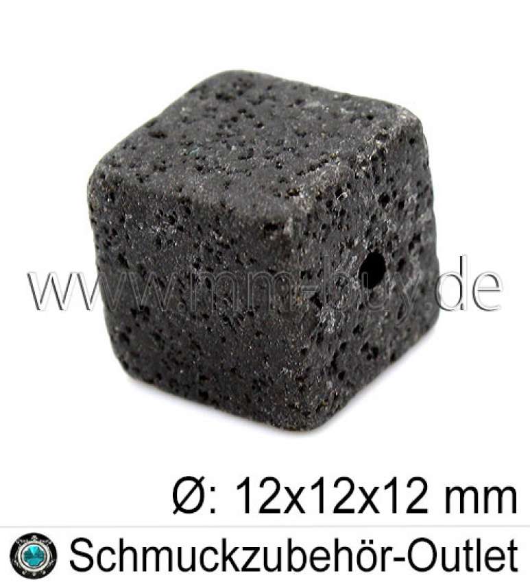 Lava, Würfel, schwarz, Ø:12 mm, 1 Strang