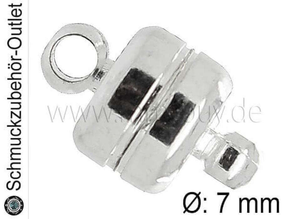 Magnetverschlüsse, nickelfrei, silberfarben, Ø: 7 mm, 1 Stück