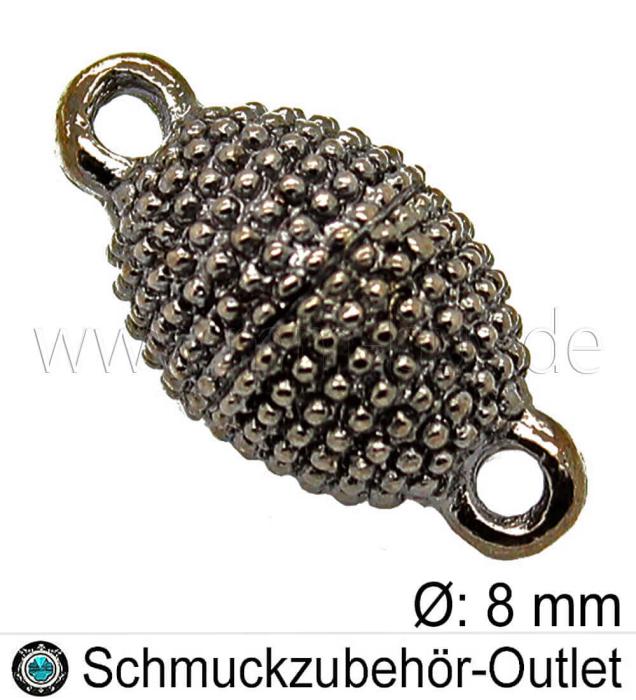 Magnetverschluss, oval, Farbe: schwarz, Ø: 8 mm, 1 Stück