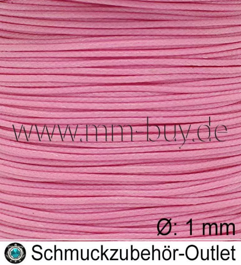 Knüpfgarn, Polyester-gewachst, rosa, Ø: 1 mm, Meterware Knüpfgarn, Polyester-gewachst, rosa, Ø: 1 mm, Meterware