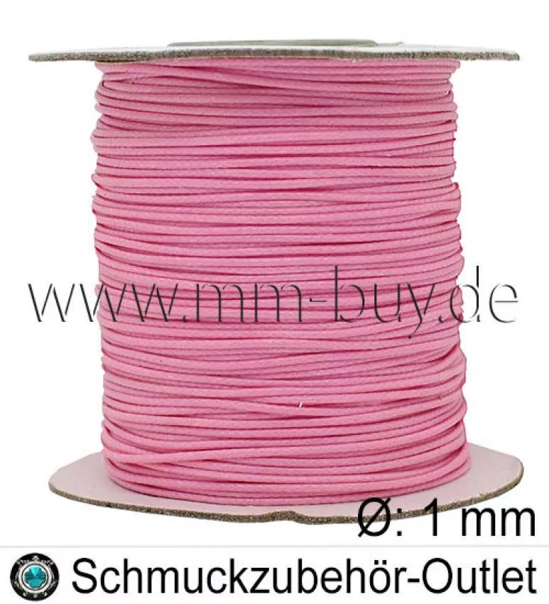 Knüpfgarn, Polyester-gewachst, rosa, Ø: 1 mm, Meterware Knüpfgarn, Polyester-gewachst, rosa, Ø: 1 mm, Meterware