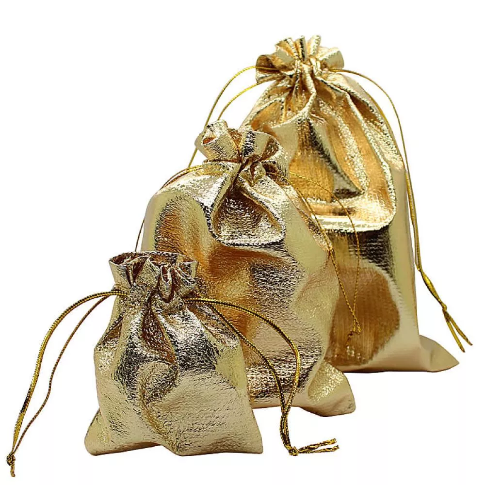 Schmuckbeutel gold-metallisch (13 x 18 cm)