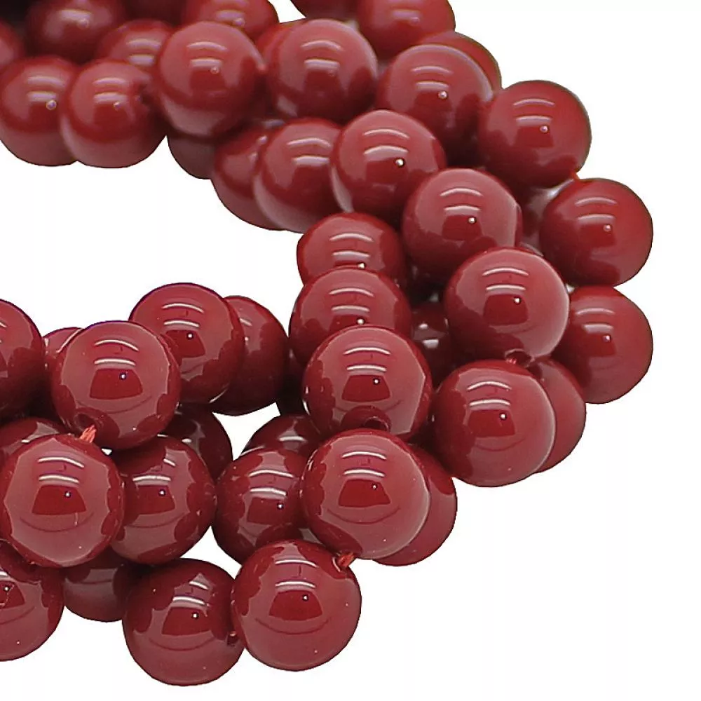 Muschelperlen in Dunkelrot, rund (8 mm)
