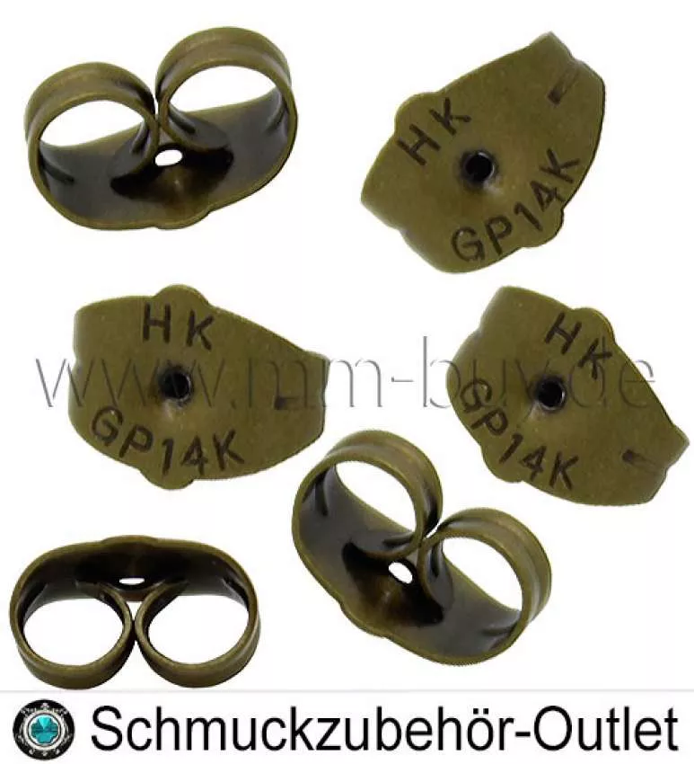 Ohrring Stopper nickelfrei bronze (5 x 7 mm, Loch: 0.8 mm), 10 Stück