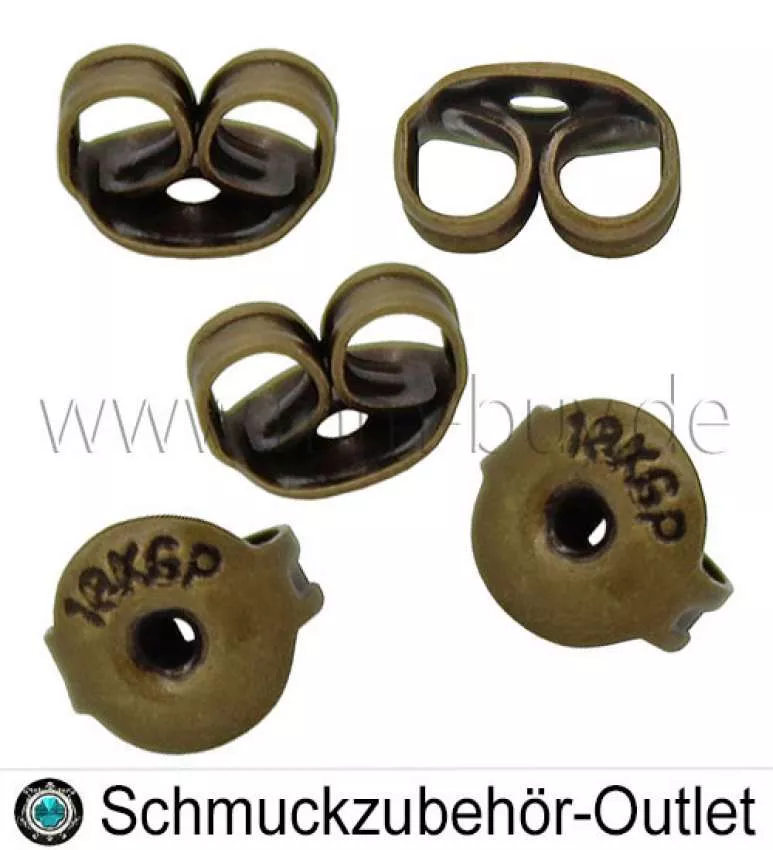 Ohrring Stopper nickelfrei bronze (Ø: 4 mm, Loch: 0.7 mm), 10 Stück