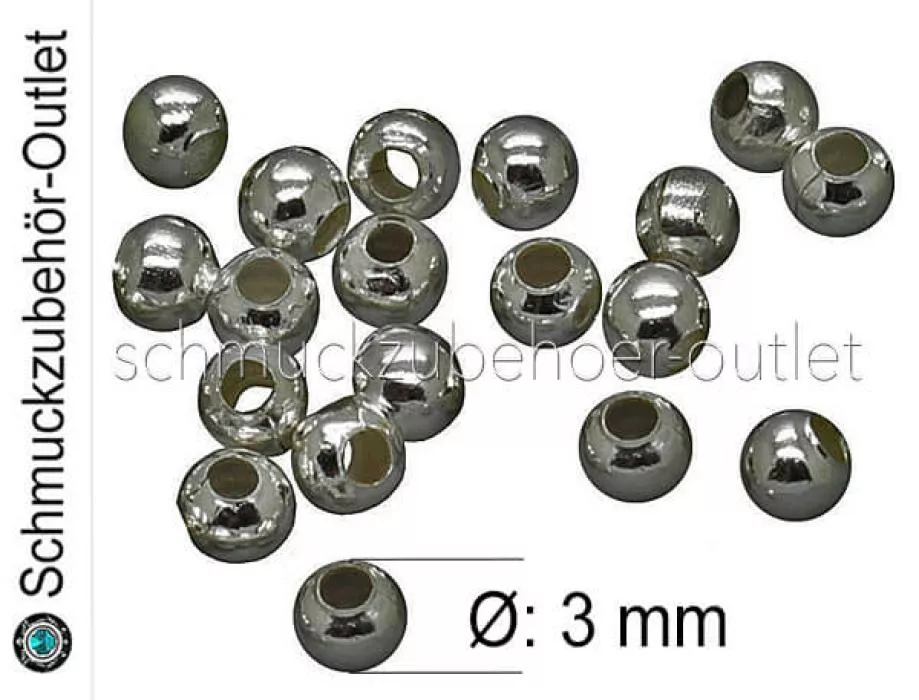 Metallperlen schwarz oxidiert Ø: 3 mm, 250 Stück