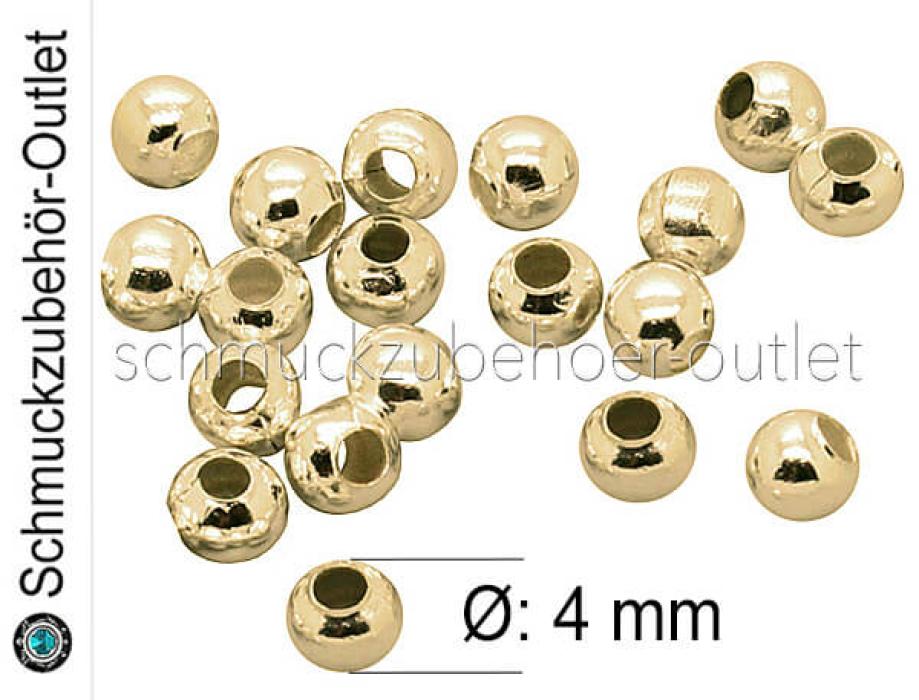 Metallperlen nickelfrei Altgold Ø: 4 mm, 50 Stück