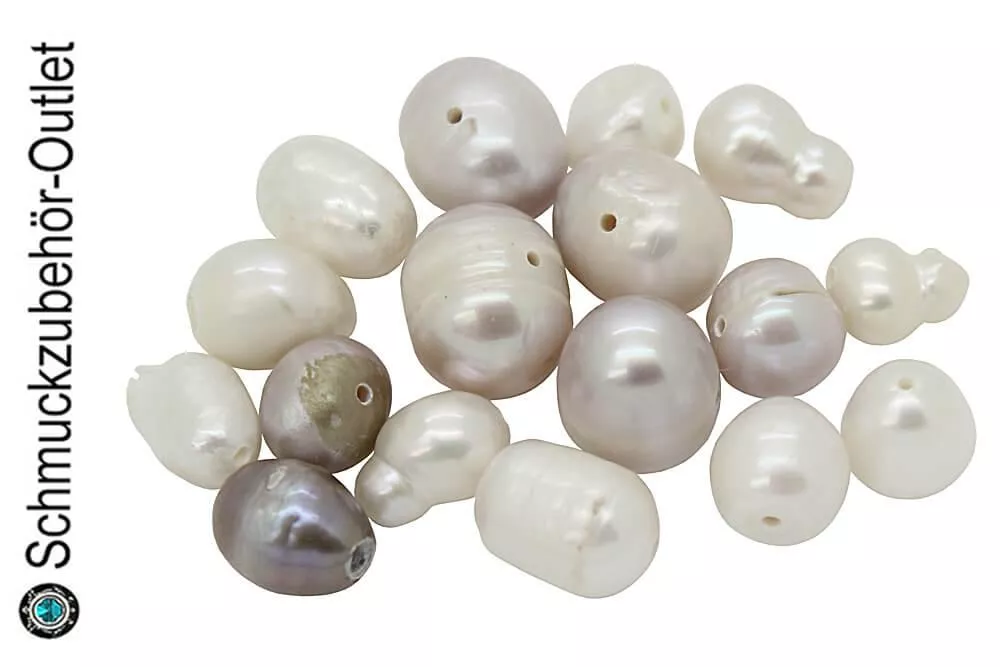 Süßwasserperlen (ca. 4 ~ 9 mm), 17 Perlen
