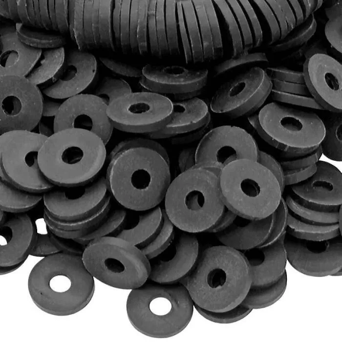 Heishi Perlen - Polymer Clay, Farbe: Schwarz, Scheibe (Ø: 6mm), ca. 43 cm - 350~370 Perlen Heishi Perlen - Polymer Clay, Farbe: Schwarz, Scheibe (Ø: 6mm), ca. 43 cm - 350~370 Perlen