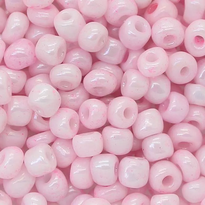 Rocailles babyrosa opak-poliert (4 mm - 6/0), 25 g
