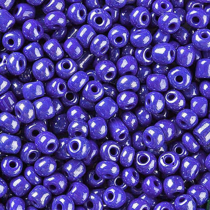 Rocailles royalblau opak-poliert (4 mm - 6/0), 25 g
