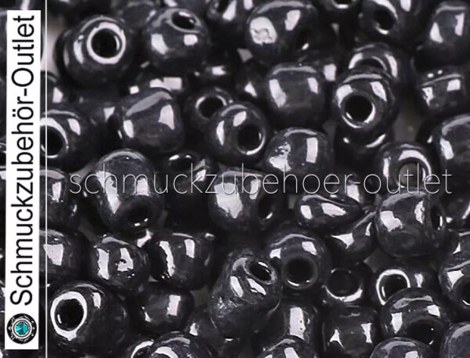 Rocailles schwarz opak-poliert (4 mm - 6/0), 25 g