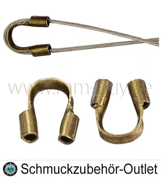 Schmuck Drahtschützer bronzefarben (für 0.45 mm Drahtstärke), 50 Stück