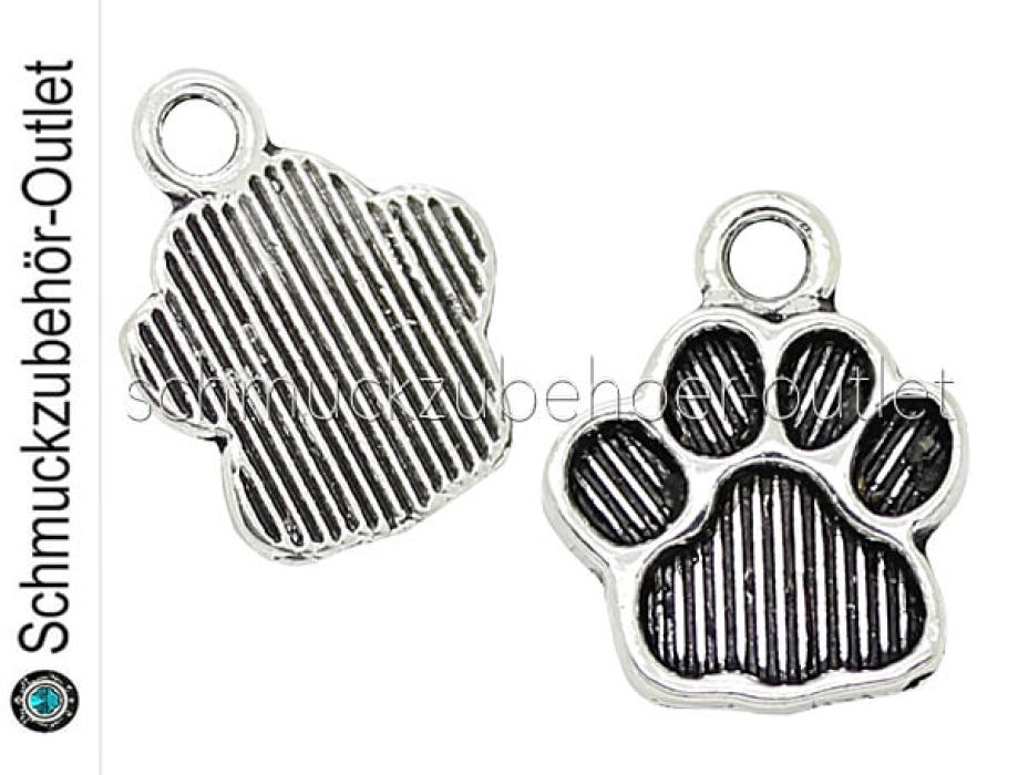 Schmuckanhänger Hundetatze (15 x 12 mm), 1 Stück