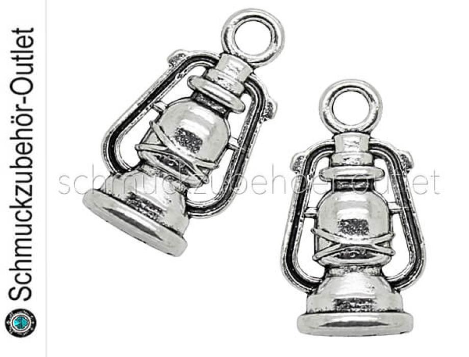 Schmuckanhänger Sturmlaterne silberfarben (20 x 10 mm), 1 Stück