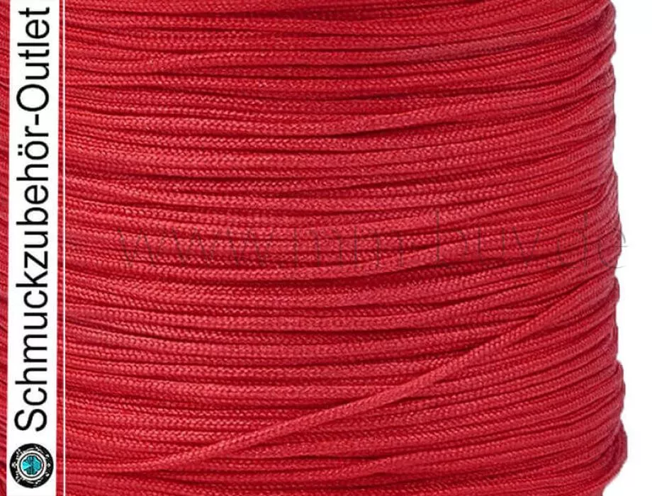 Textilband, Ø: 0.8 mm, rot, 1 Rolle (45 Meter)