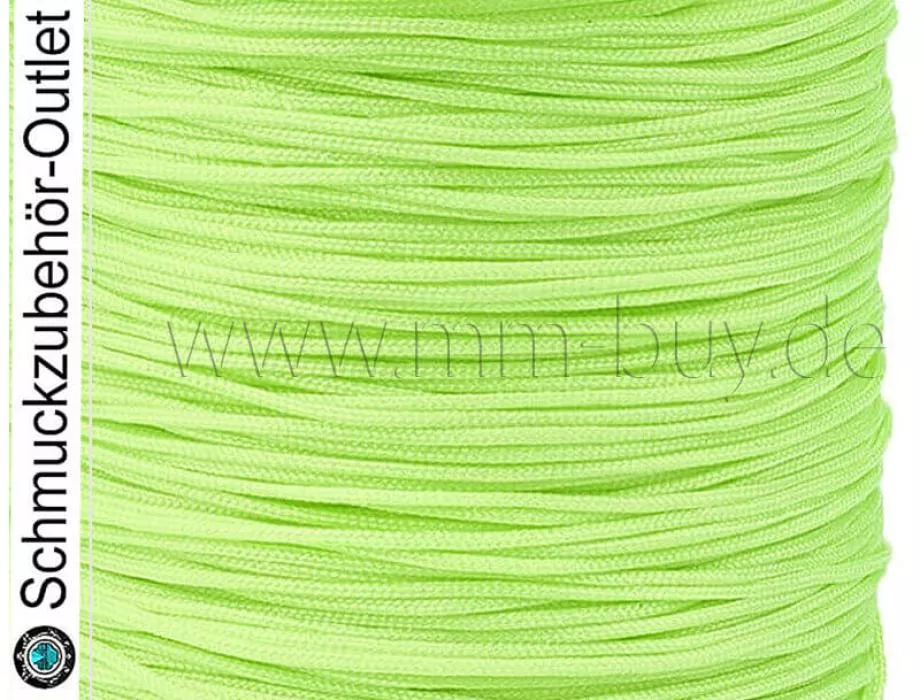 Textilband, Ø: 0.8 mm, zitronengrün, 1 Rolle (45 Meter)