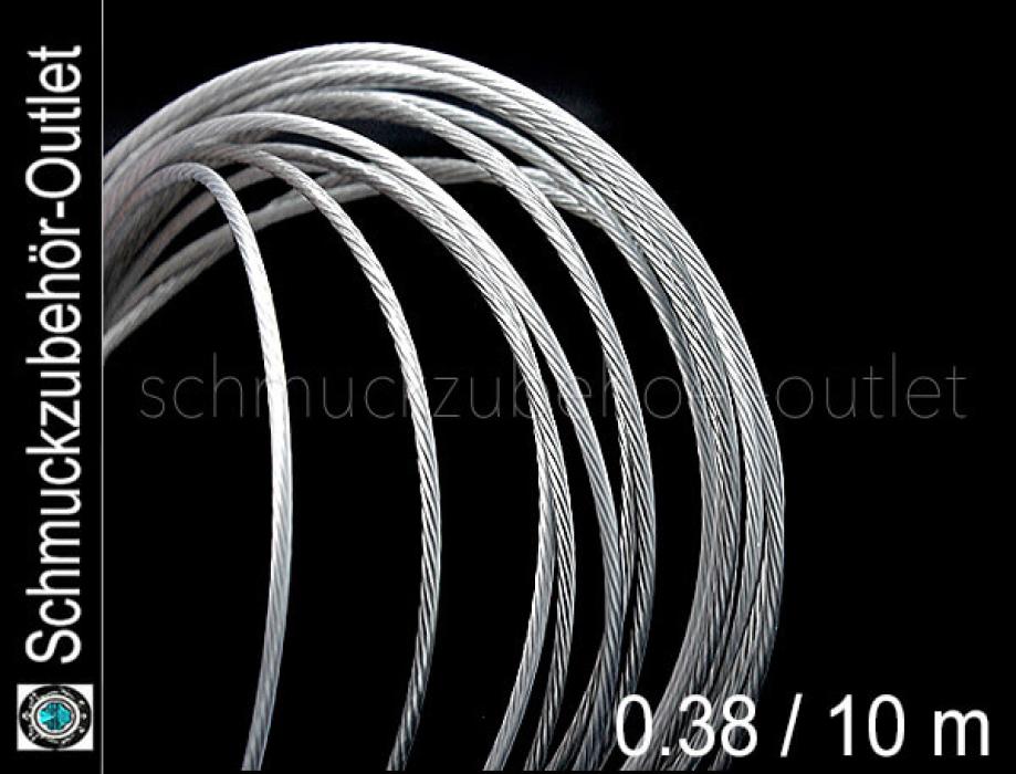 Schmuckdraht nylonummantelt (Ø: 0.38 mm), 1 Rolle / 10 Meter