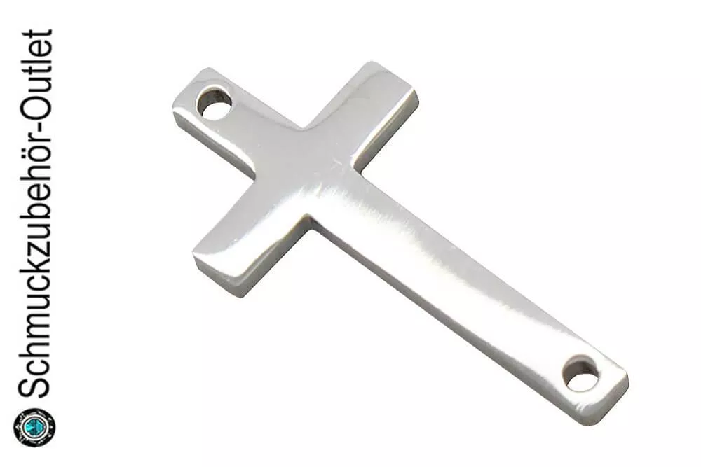 Edelstahl Schmuckverbinder Kreuz (20x10 mm), 1 Stück