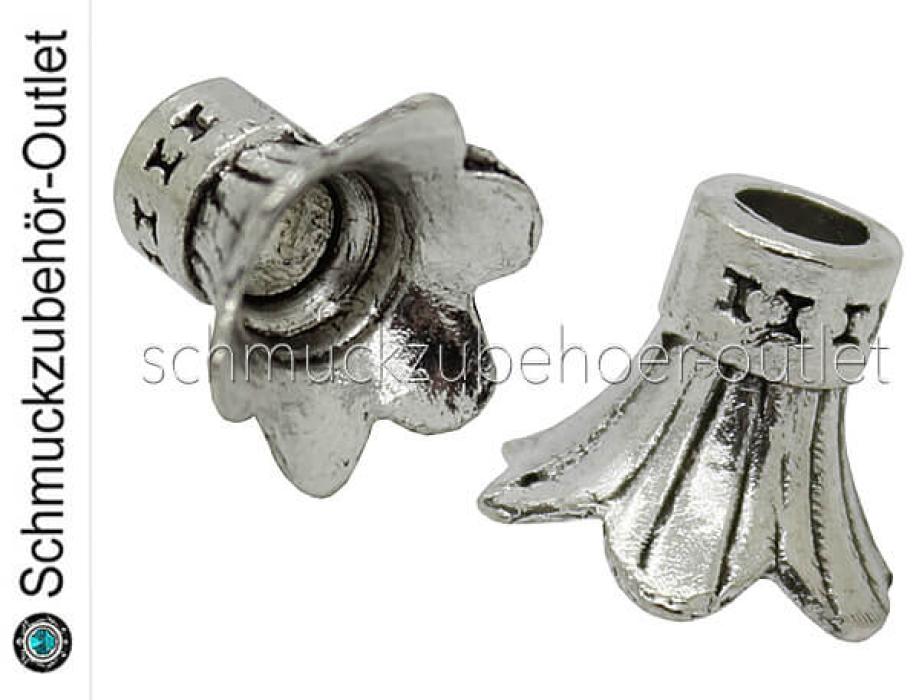 Perlenkappen nickelfrei silberfarben (9 x 10 mm), 2 Stück