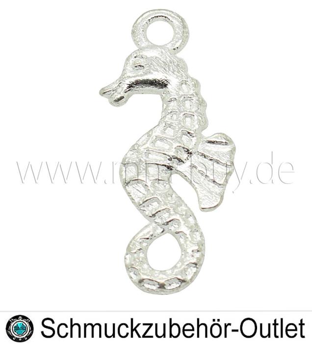 Schmuckanhänger, Seepferdchen, silberfarben, 25x10 mm, 1 Stück