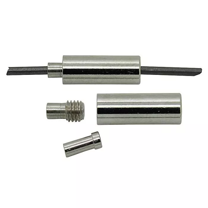 Schraubverschlüsse 3-Teile Set rhodiniert (12.5x4 mm), 1 Stück Schraubverschlüsse 3-Teile Set rhodiniert (12.5x4 mm), 1 Stück