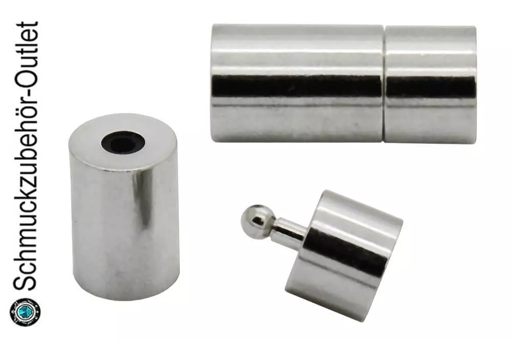 Steckverschluss rhodiniert nickelfrei (Einklebeloch Ø: 8 mm), 1 Stück