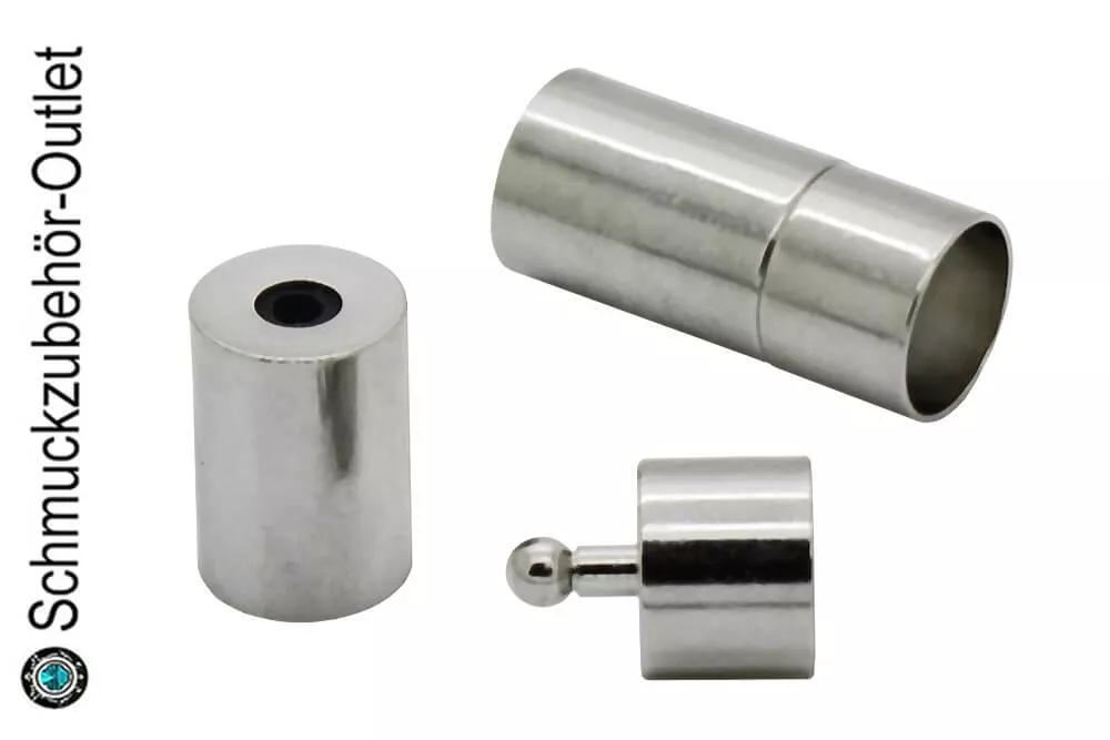 Steckverschluss rhodiniert nickelfrei (Einklebeloch Ø: 8 mm), 1 Stück