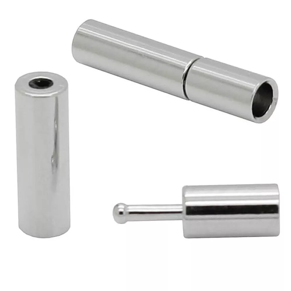 Steckverschluss rhodiniert, nickelfrei (Einklebeloch Ø: 2 mm)