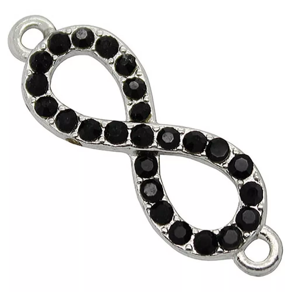 Schmuckverbinder "Unendlichkeitszeichen" schwarz