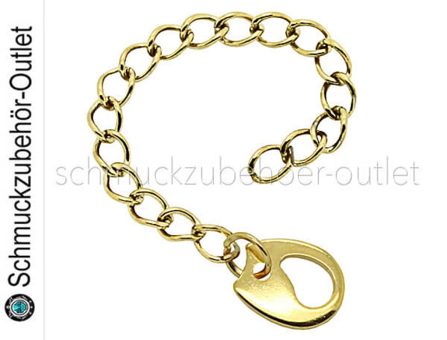 Verlängerungsketten Edelstahl goldfarben mit Anhängern (Länge: ca. 5 ~ 6 cm), 1 Stück