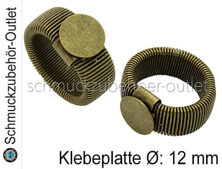 Ringschiene, verstellbar, Klebeplatte: 12 mm, bronzefarben, 1 Stück