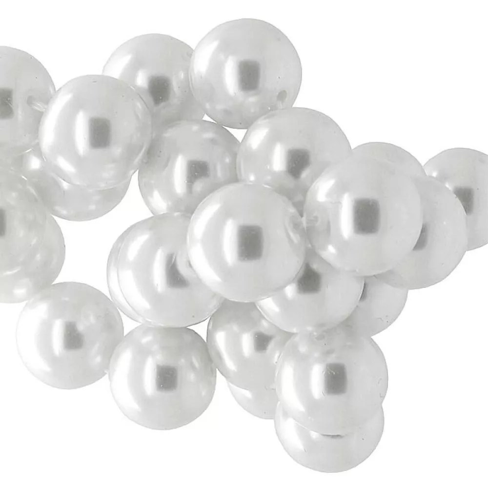 Glaswachsperlen in weiß, rund, 4 mm, Strang