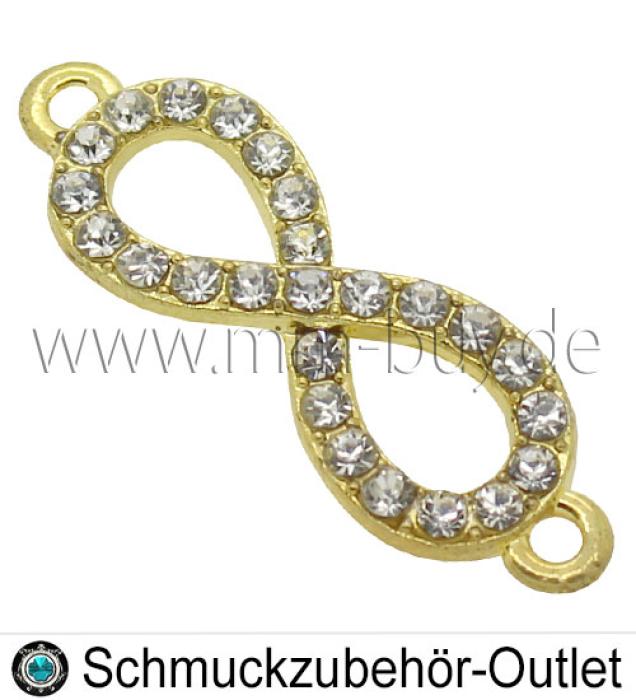 Schmuckverbinder "Unendlichkeitszeichen", 33x10 mm, Farbe: wählbar, 1 Stück