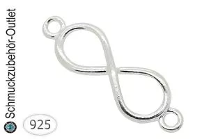 925 Silber Verbinder Unendlichzeichen (20 x 6 mm), 1 Stück