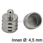 Endkappen, Endhülsen, Innen: 4,5 mm, schwarz, 10 Stück