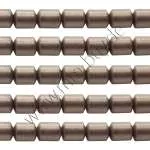 Hämatitperlen, Walze, matt, braun, Ø: 5x4 mm, 1 Strang