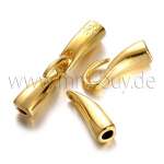 Hakenverschluss zum kleben, gold, Loch: 4,5 mm, 1 Stück