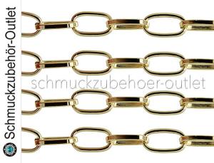 Gliederkette „paper clip“ Aluminium goldfarben (15x8 mm), Meterware