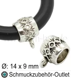 Anhängerösen, antik silber, 14x9 mm, 1 Stück