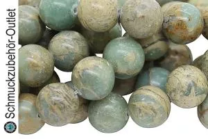 Aqua-Terra Jaspis Perlen rund (ca. Ø: 14 mm), 5 Perlen