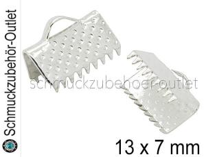 Bandklemmen silberfarben nickelfrei (13 x 7 mm), 10 Stück