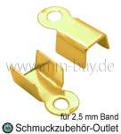 Bandklemmen nickelfrei goldfarben (für Bänder bis 2,5 mm), 10 Stück