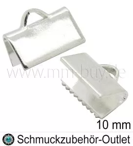 Bandklemmen silberfarben nickelfrei (10x7 mm), 10 Stück